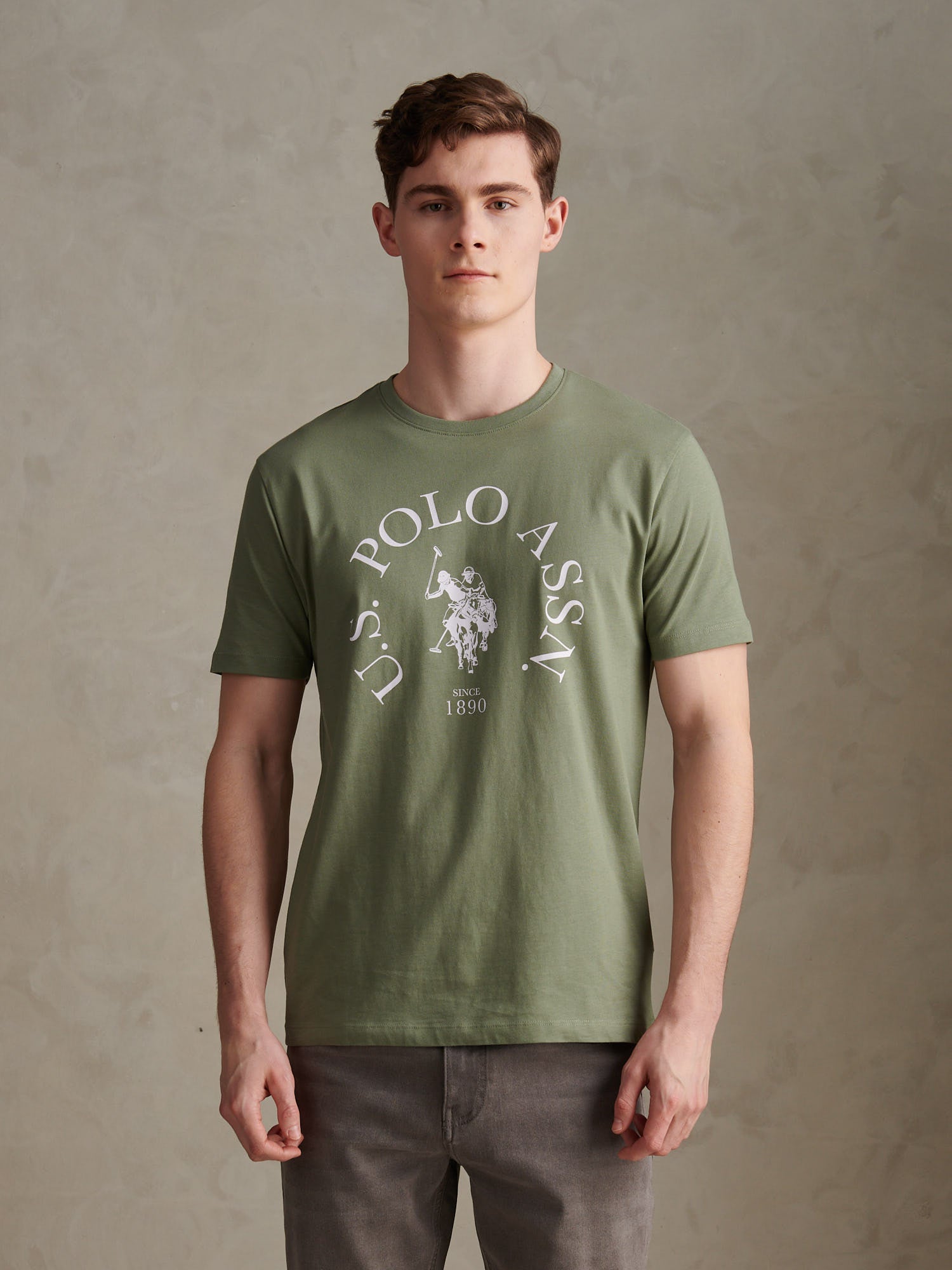 Mens Minimal Circle Print T-Shirt Sea Spray