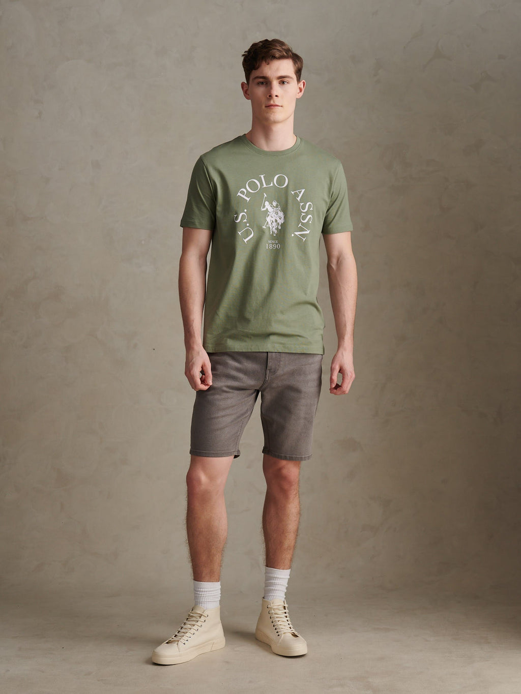 Mens Minimal Circle Print T-Shirt Sea Spray