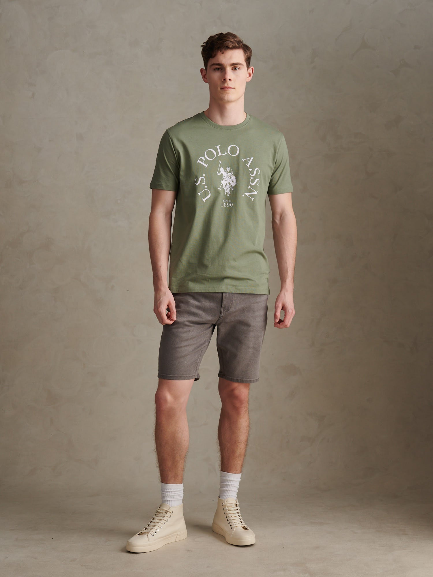 Mens Minimal Circle Print T-Shirt Sea Spray