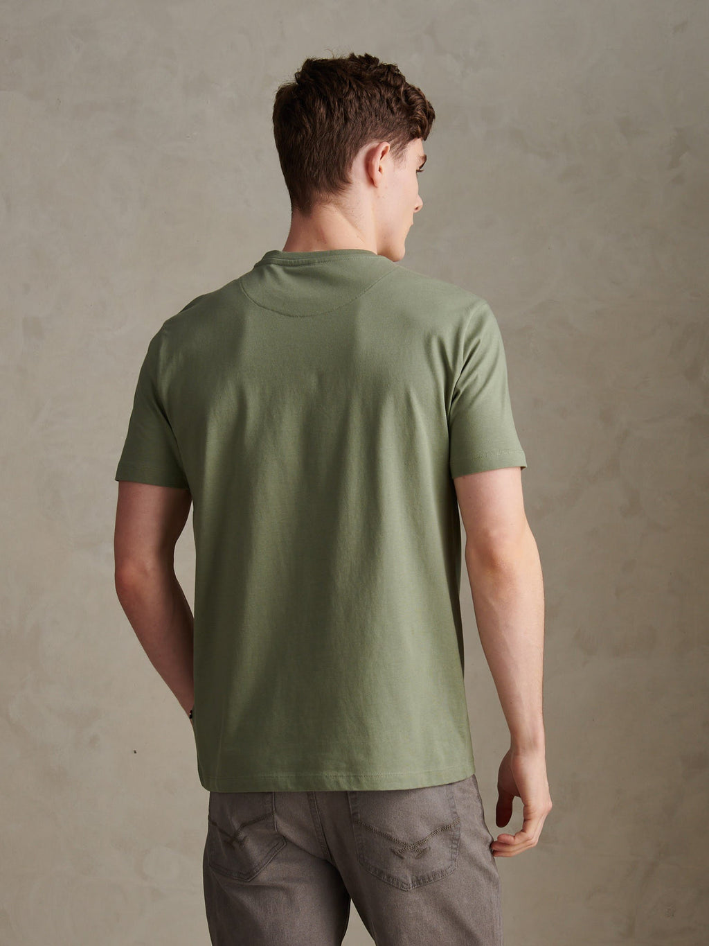 Mens Minimal Circle Print T-Shirt Sea Spray