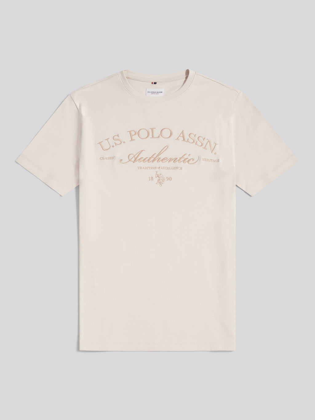 Mens Arch Script Graphic T-Shirt Beige