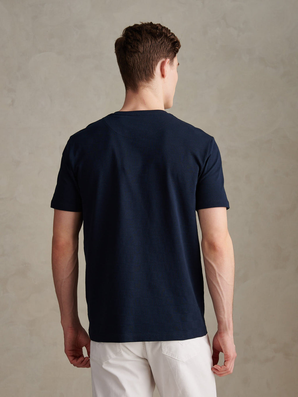Mens Enlarged Square Texture T-Shirt Dark Sapphire Navy