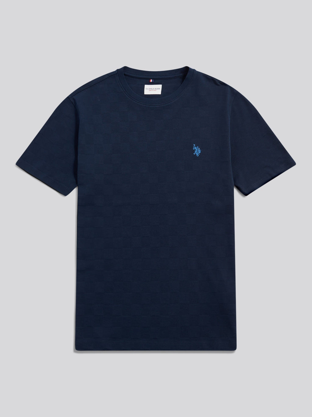 Mens Enlarged Square Texture T-Shirt Dark Sapphire Navy