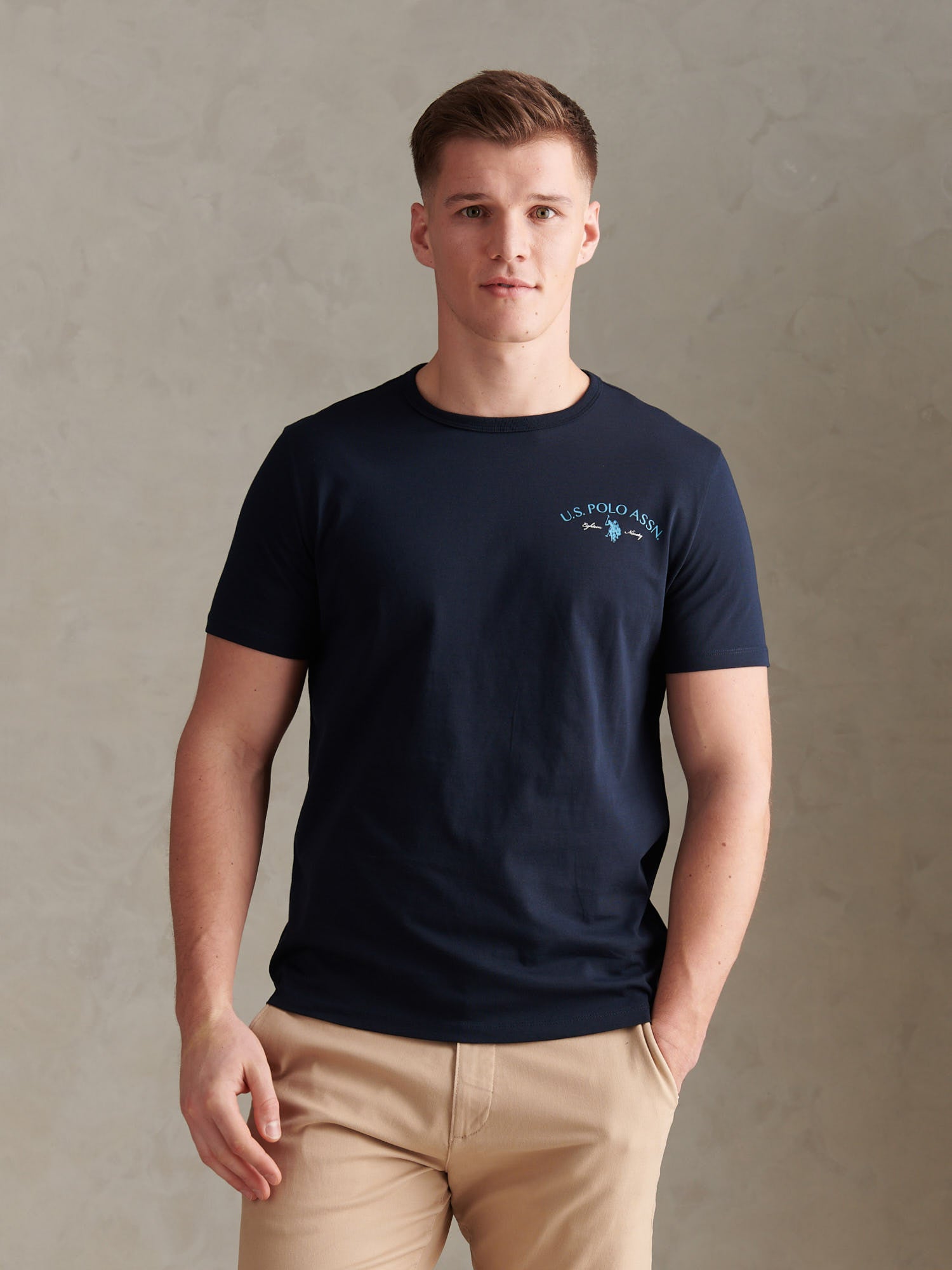 Mens Spirit Of Sport Back Graphic T-Shirt Dark Sapphire Navy