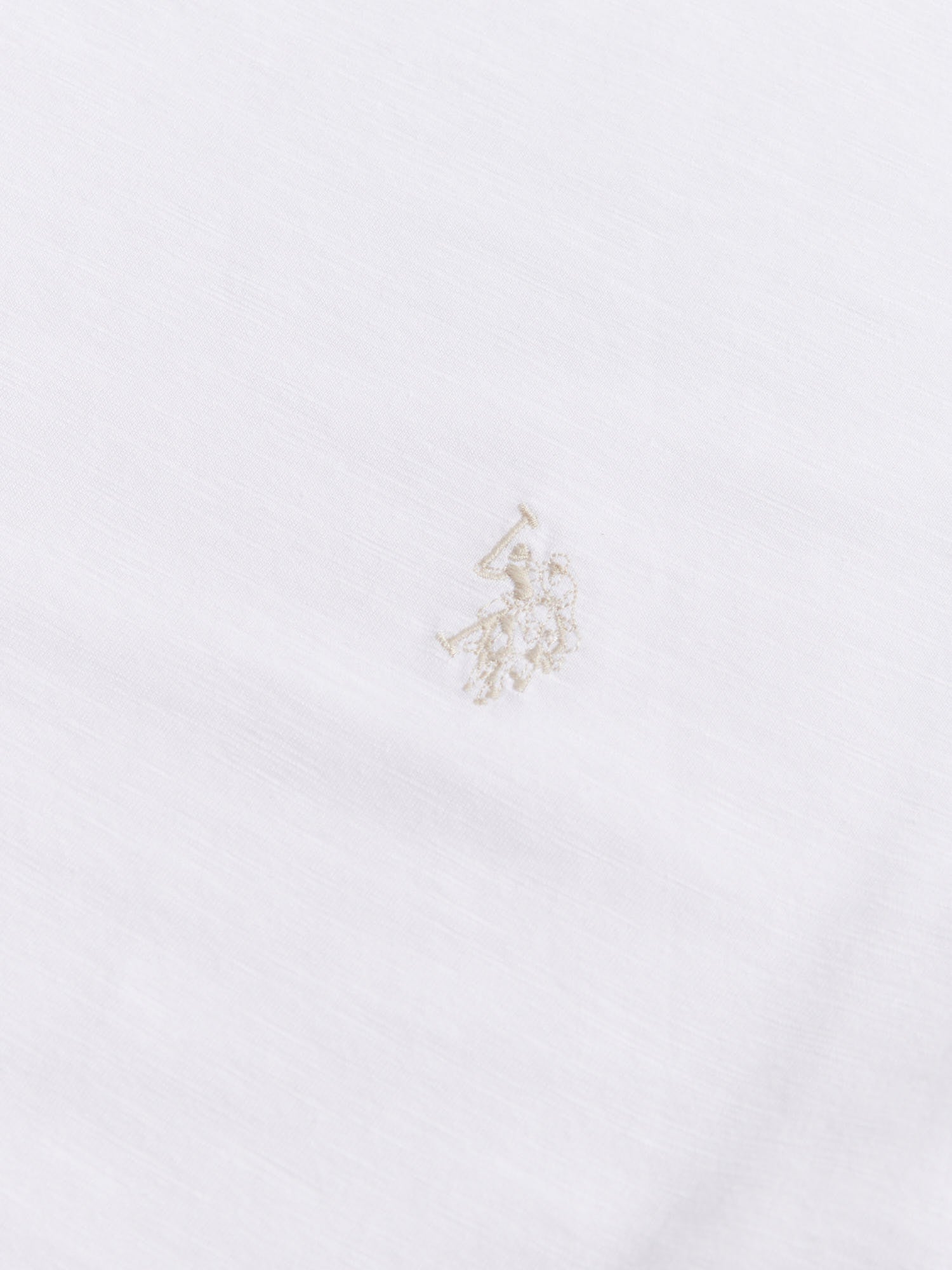 Mens Subtle Texture Double Horsemen T-Shirt Bright White