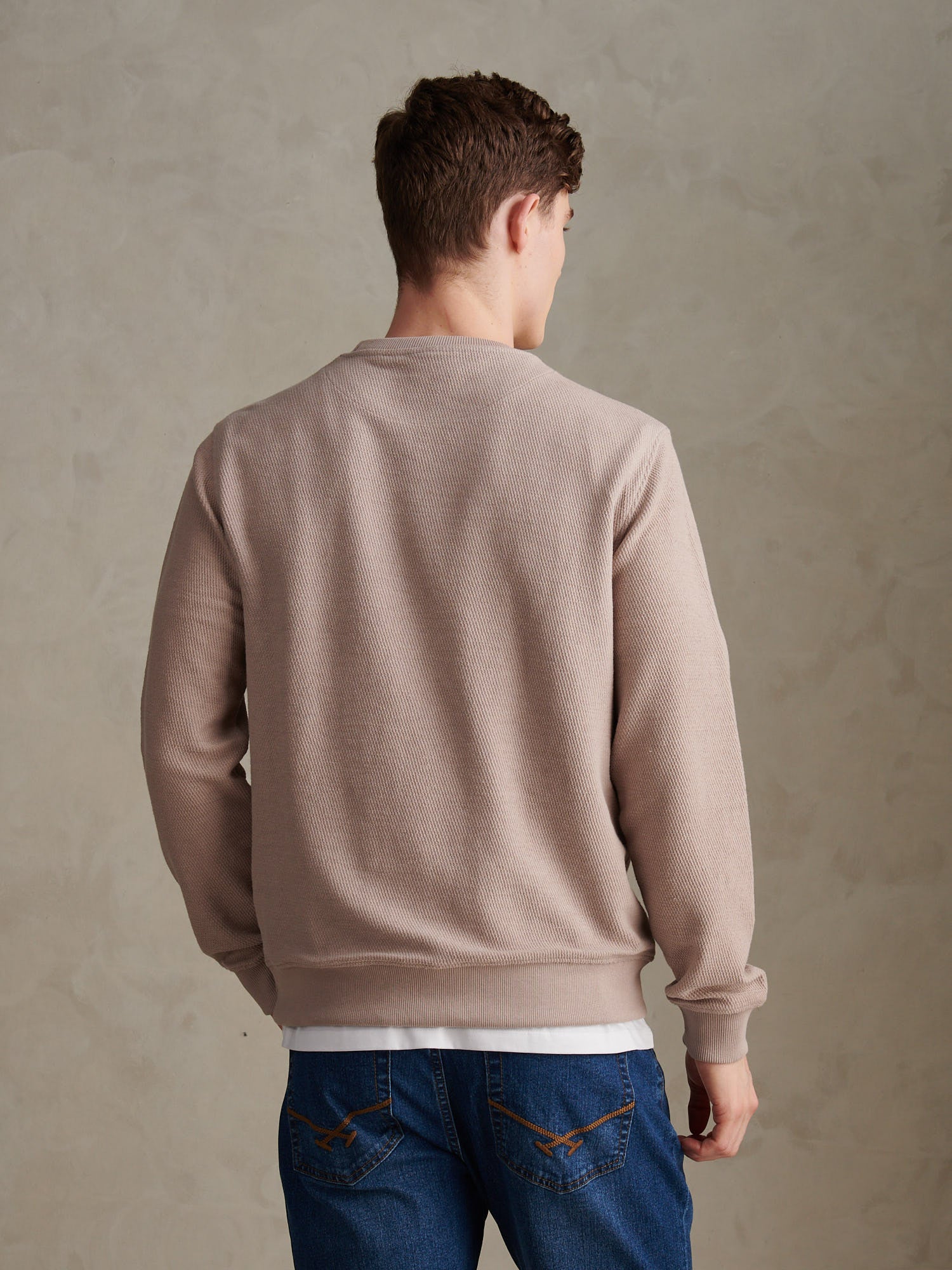 Mens Smart Texture Jersey Crew Sweatshirt Atmosphere