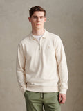Mens Loopback Zip Polo Sweatshirt Whisper White
