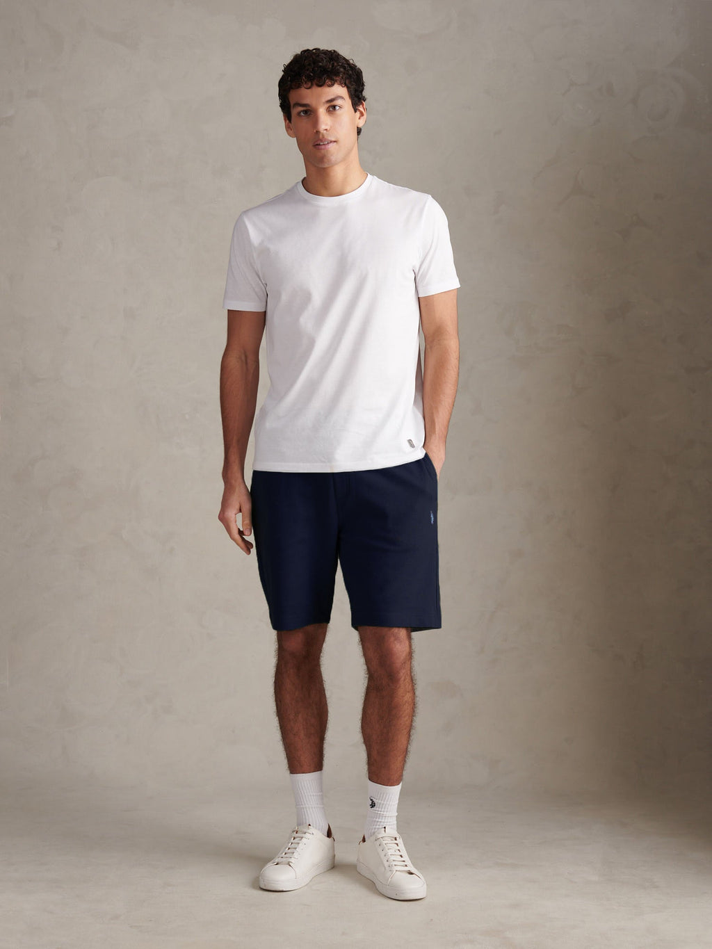Mens Twill Texture Jersey Short Dark Sapphire Navy / Moonlight Blue DHM