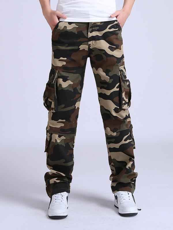 Sporty Pockets Camouflage Men Tracksuit Bottoms