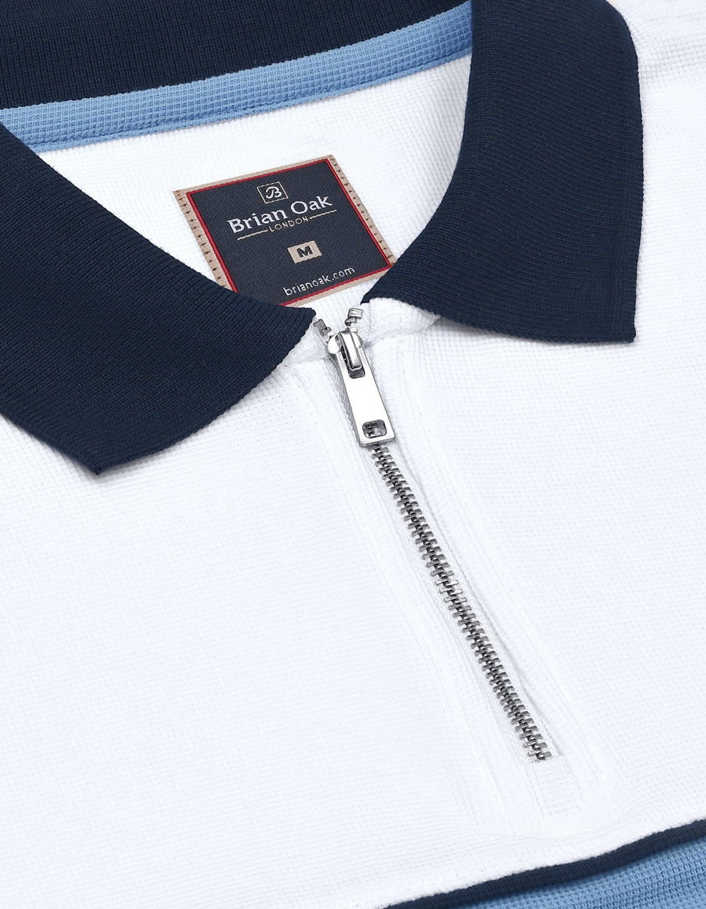 White Zip Neck Polo Shirt