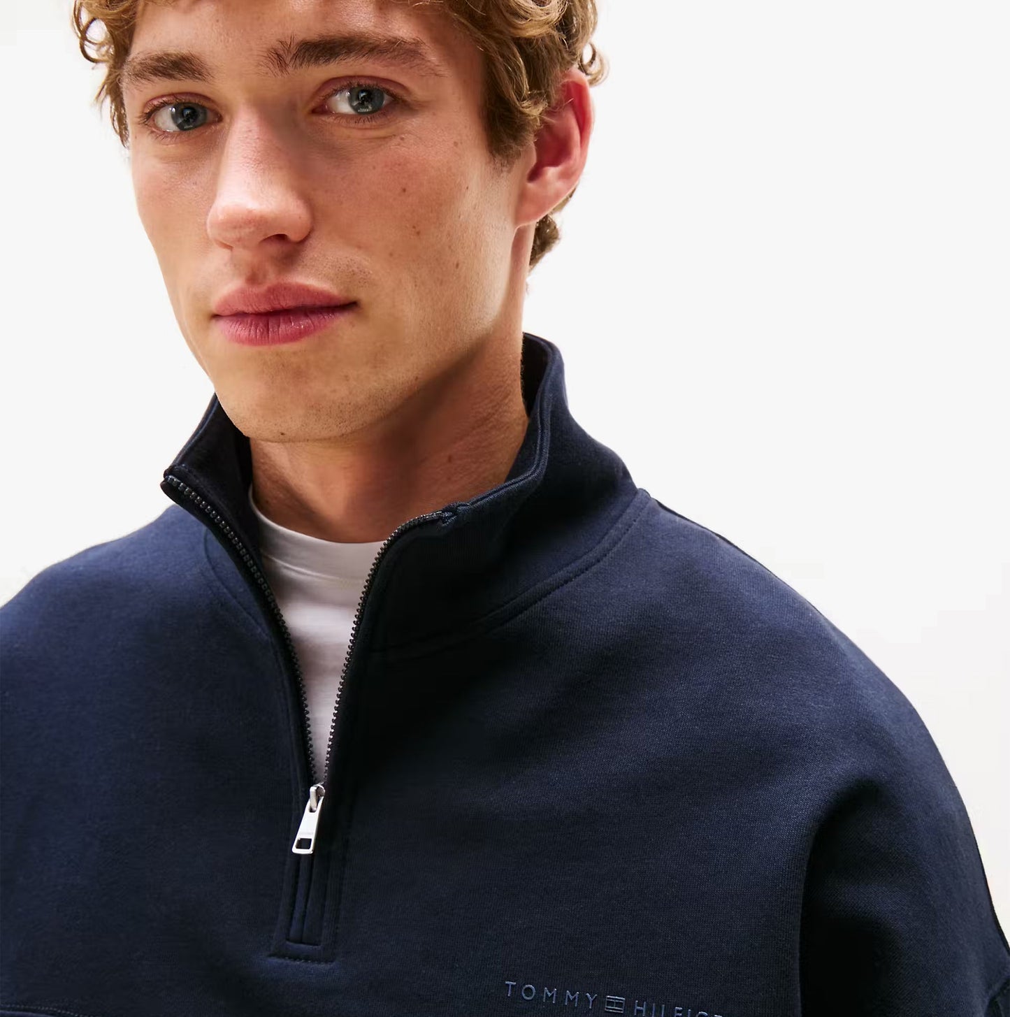 Tommy Hilfiger HALF ZIP Mens Sweatshirts Desert Sky