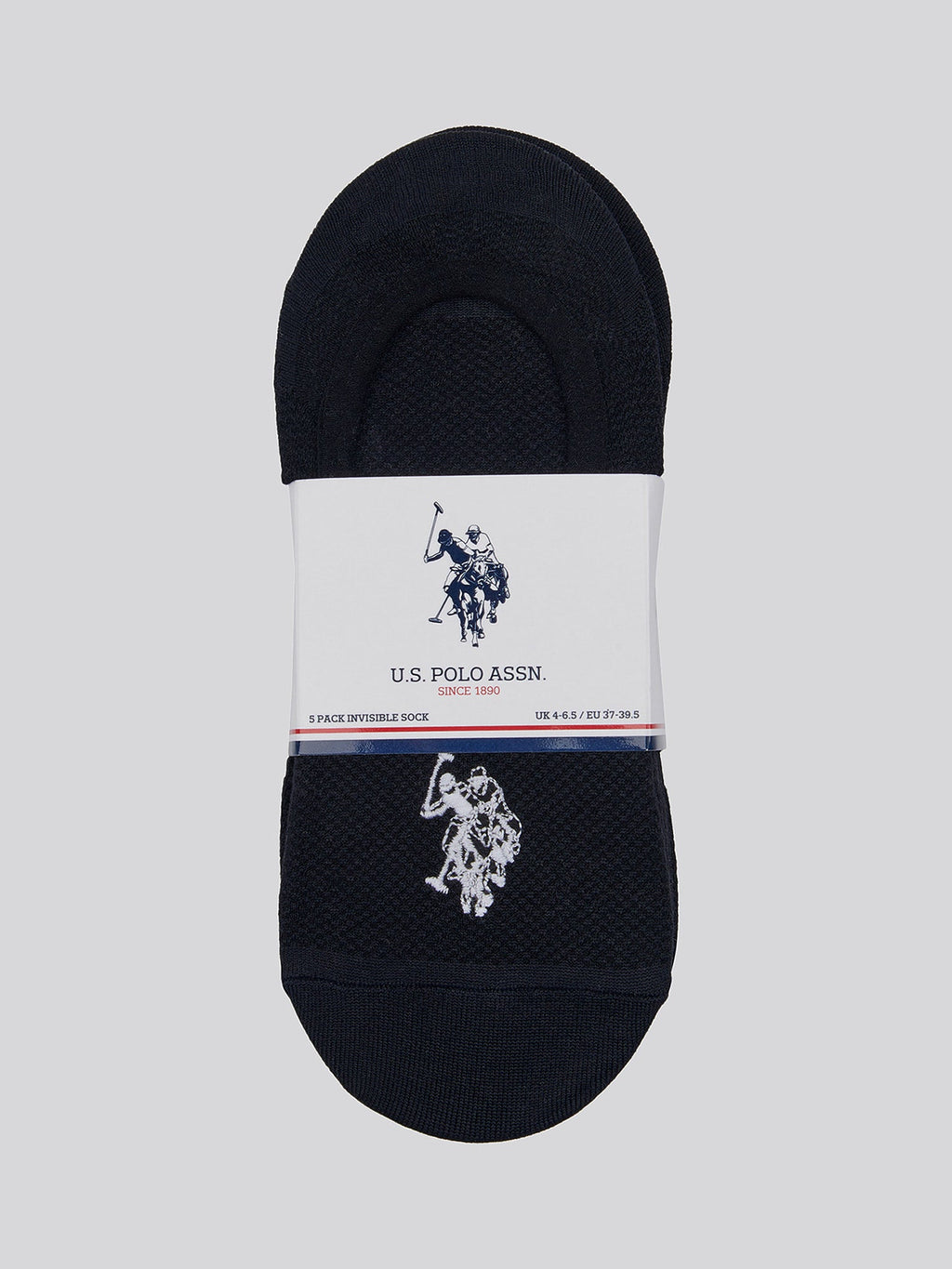 5 Pack Invisible Trainer Socks in Black