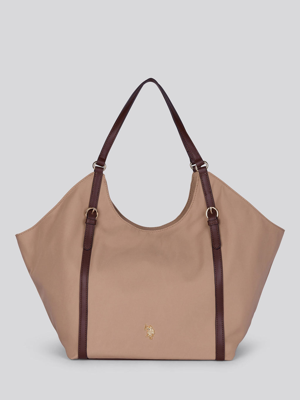 U.S. Polo Assn. Womens Houston Large Double Handle Bag Warm Taupe