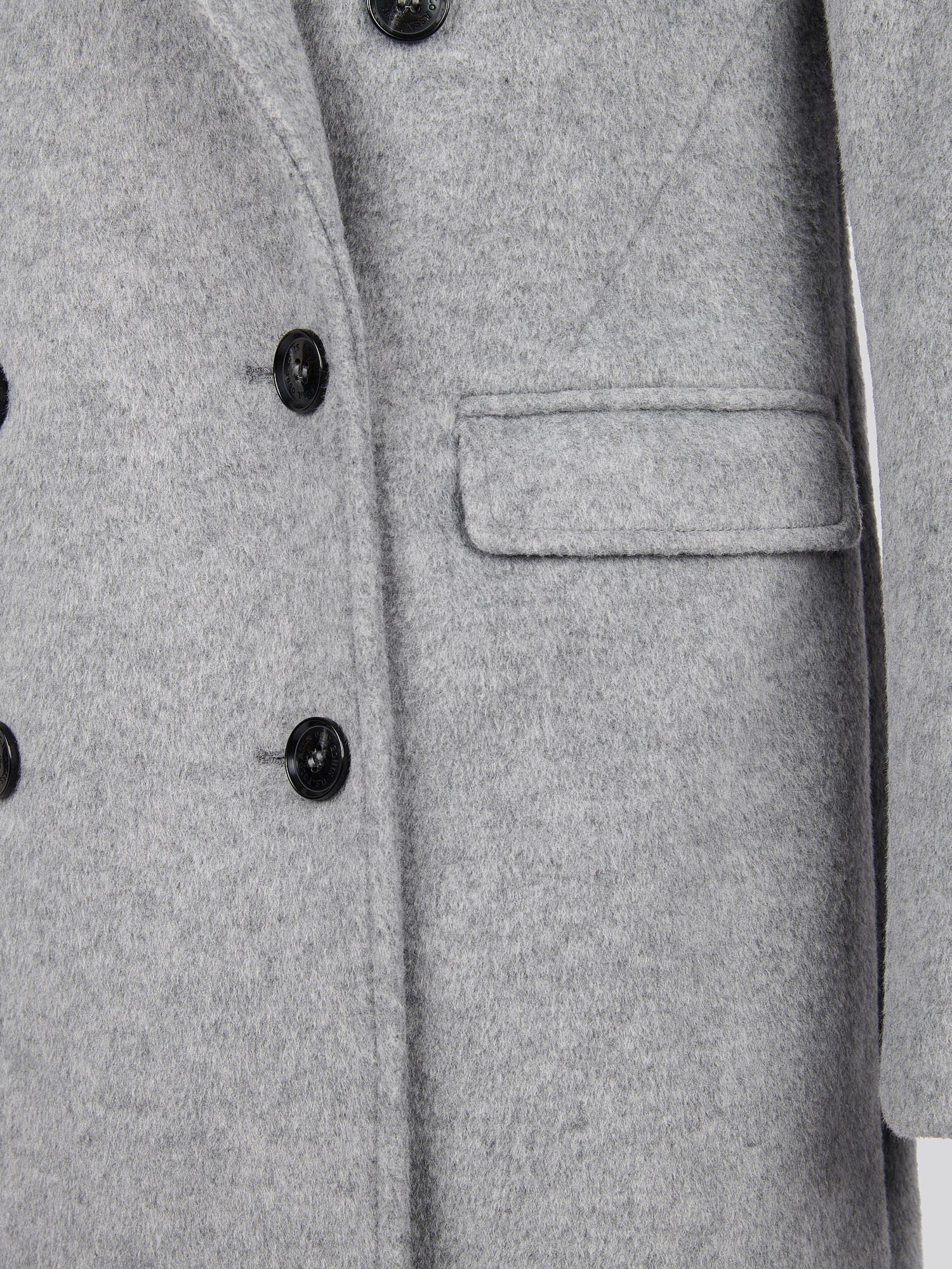 Womens Wool Blend Double Breasted Coat in Silver Filigree
