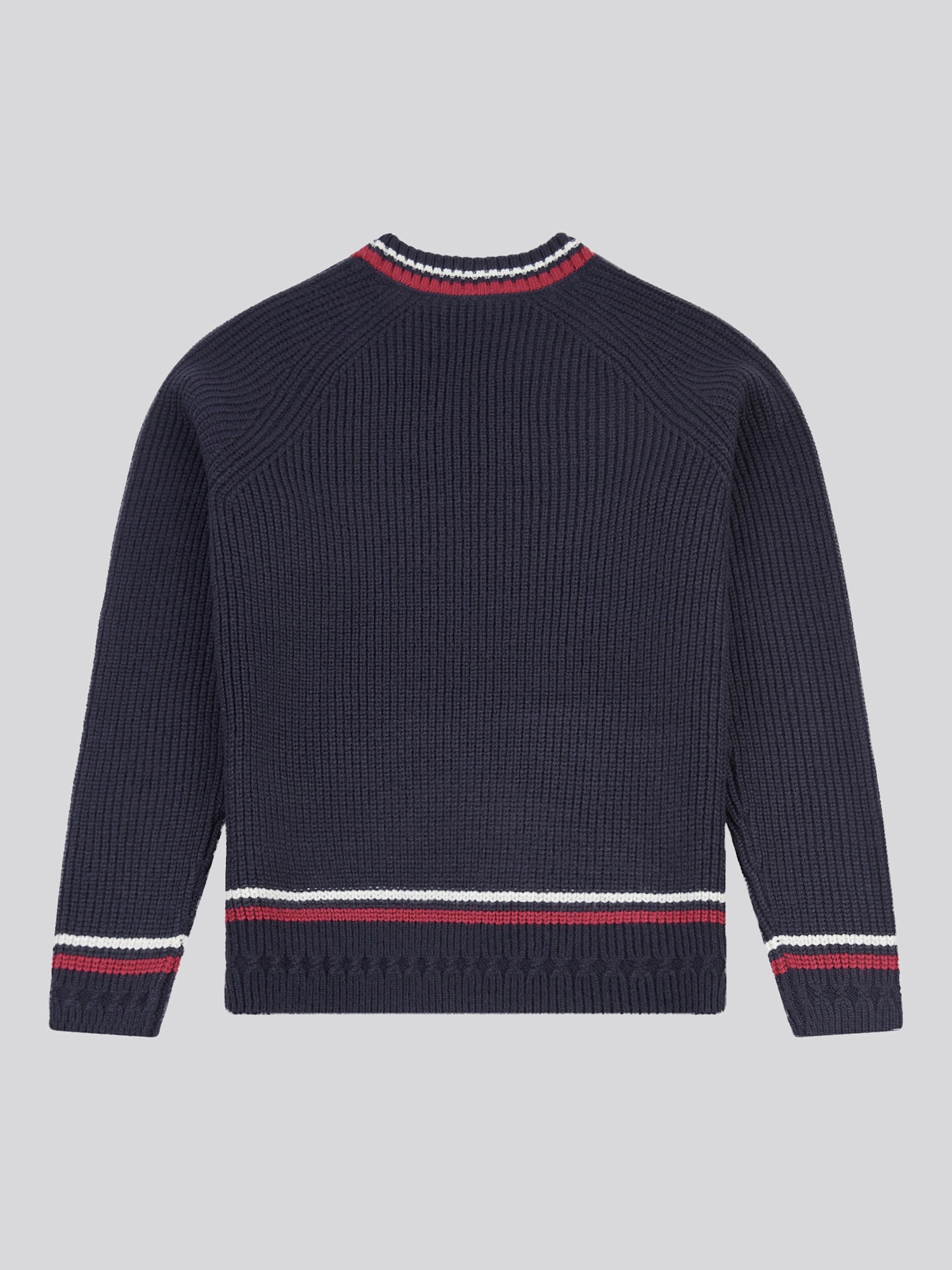 Womens Tri Stripe Tipping Cricket Jumper in Navy Iris