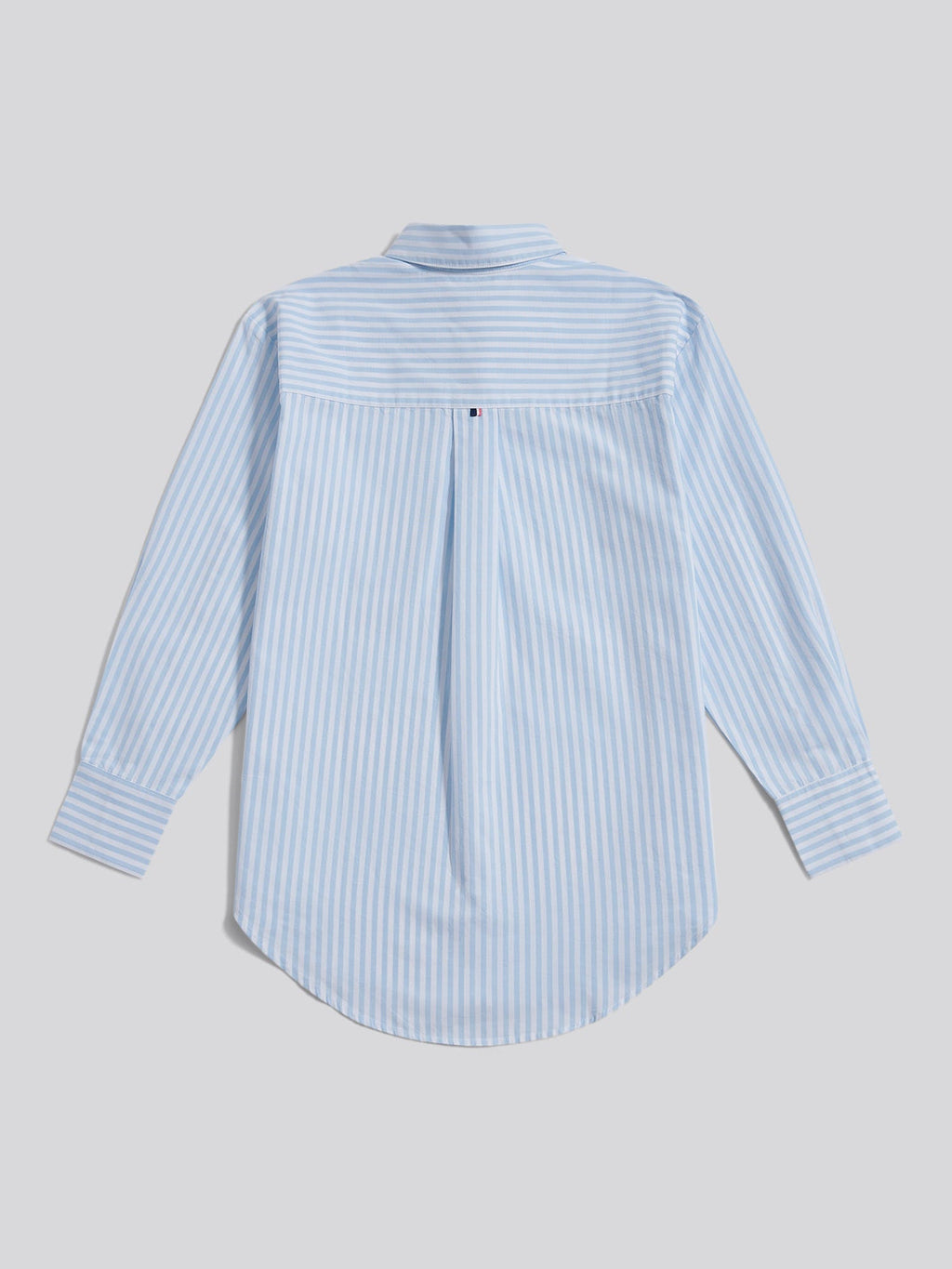 Womens Cotton Poplin Loose Fit Stripe Shirt in Windsurfer