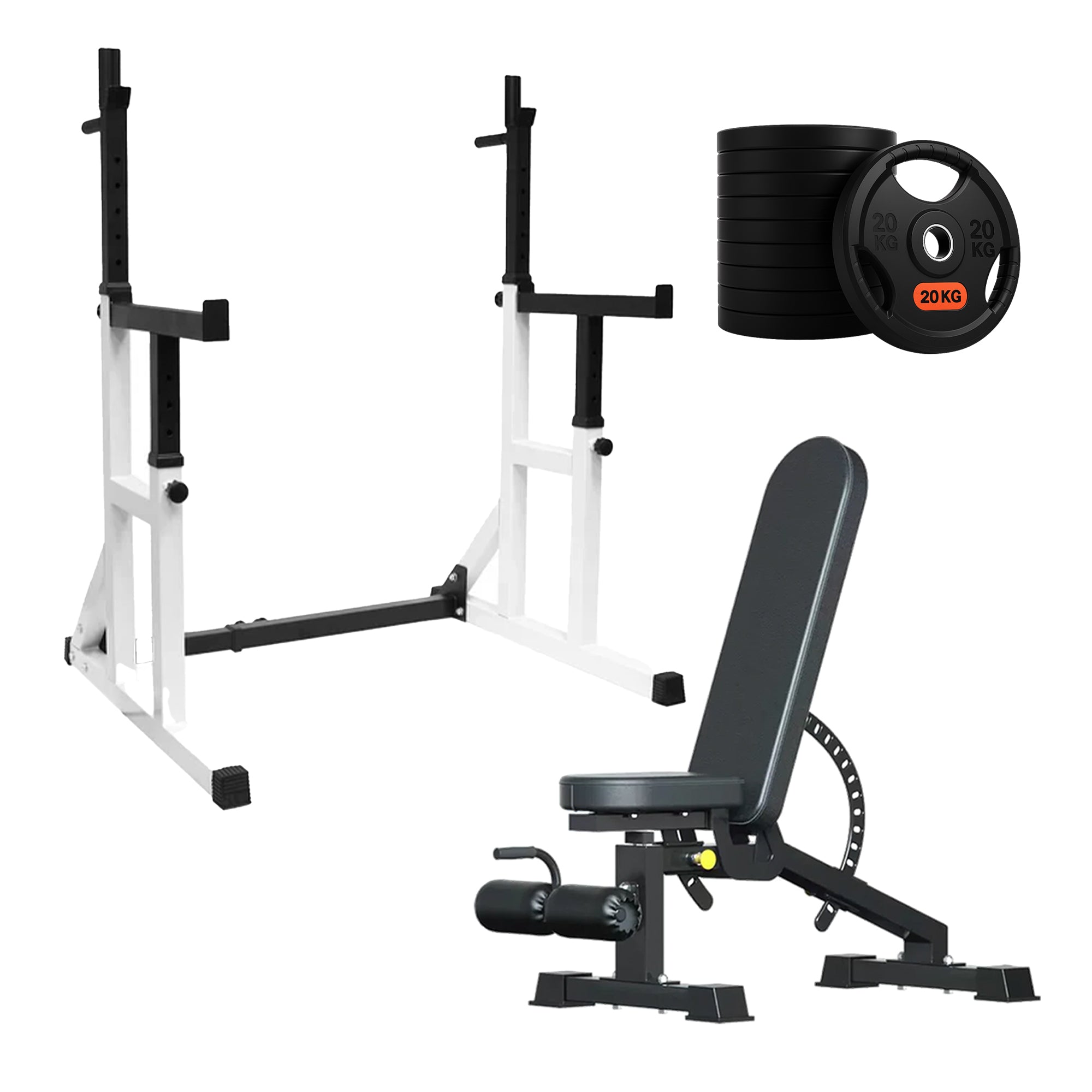 Heavy Duty Squat Rack Black & Wight