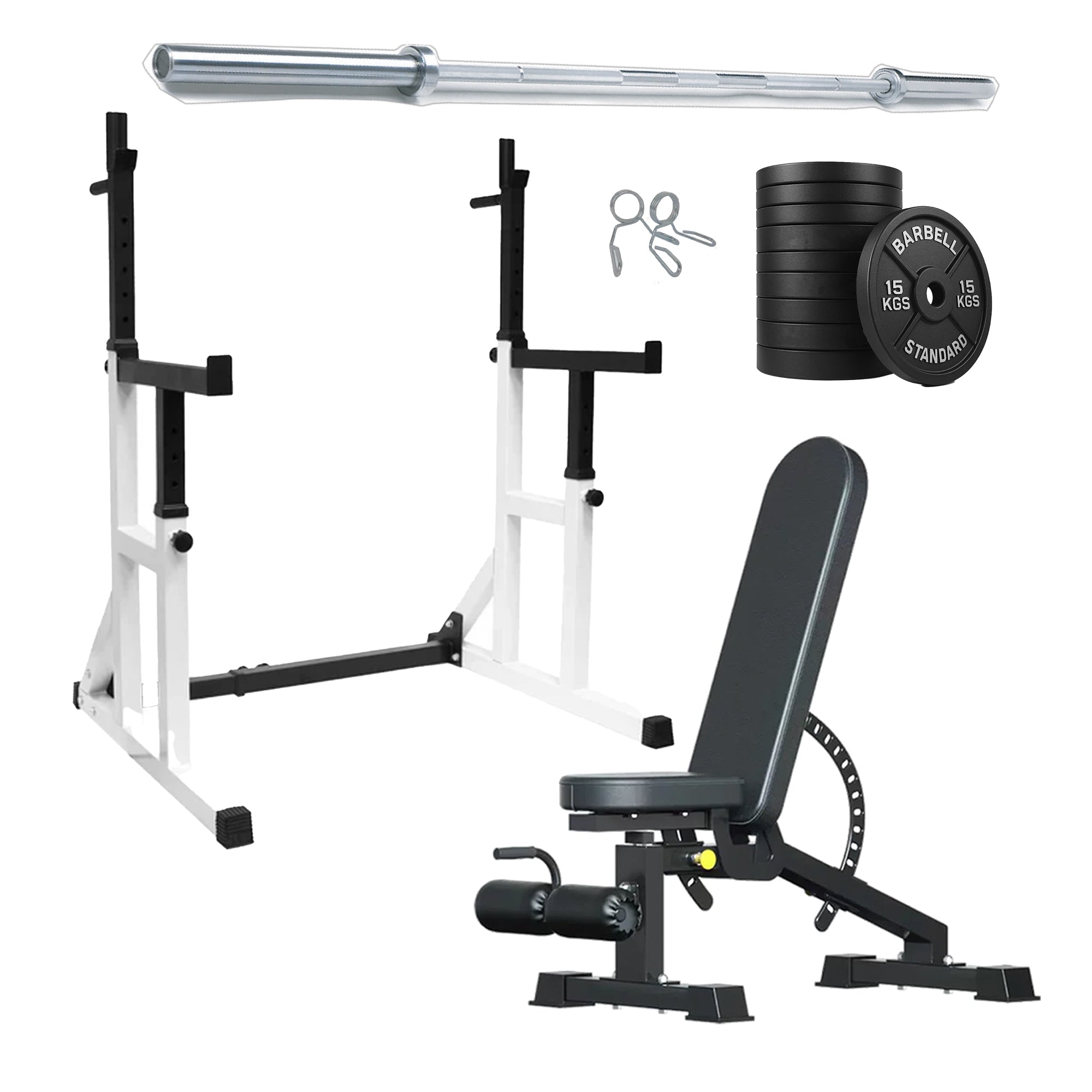 Heavy Duty Squat Rack Black & Wight