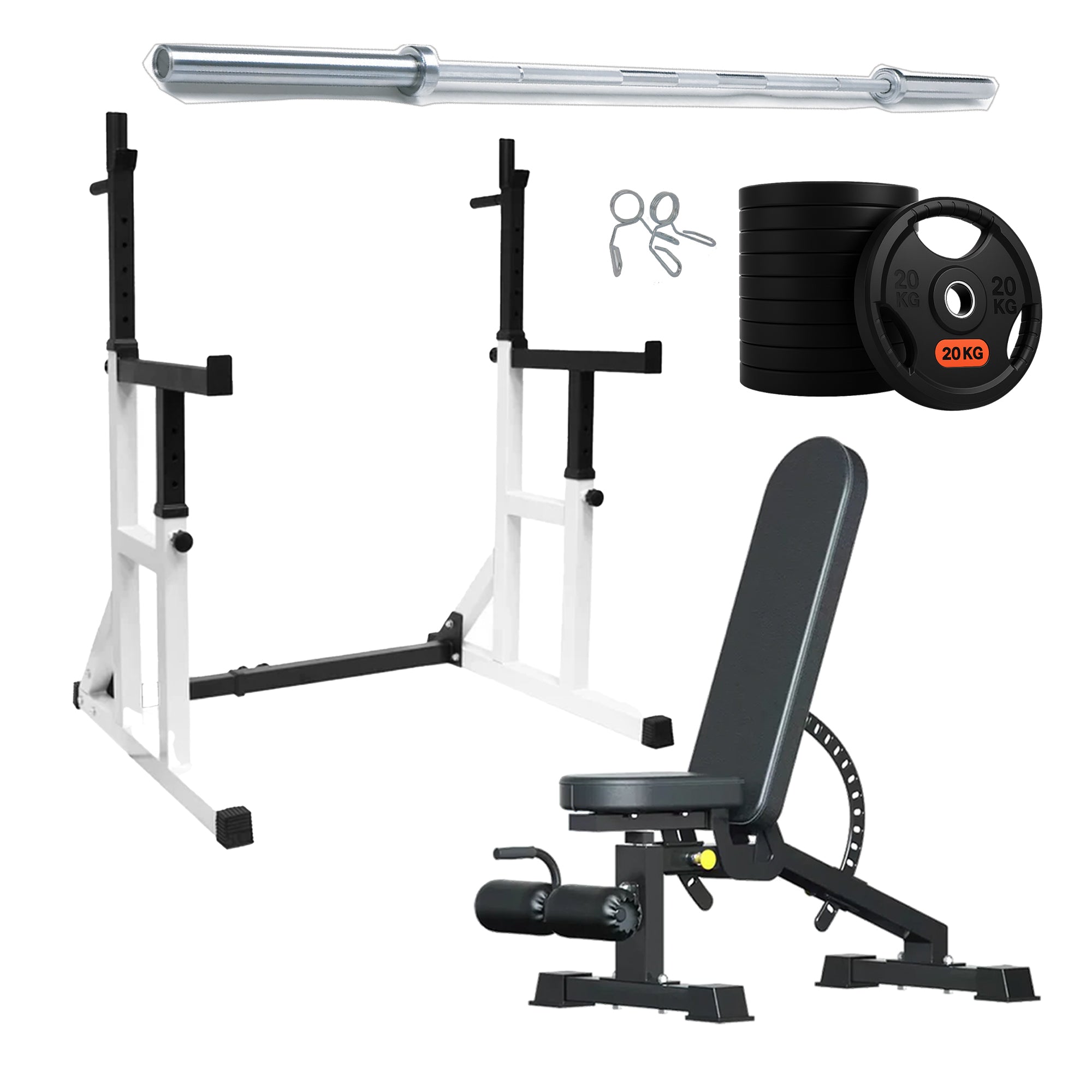 Heavy Duty Squat Rack Black & Wight