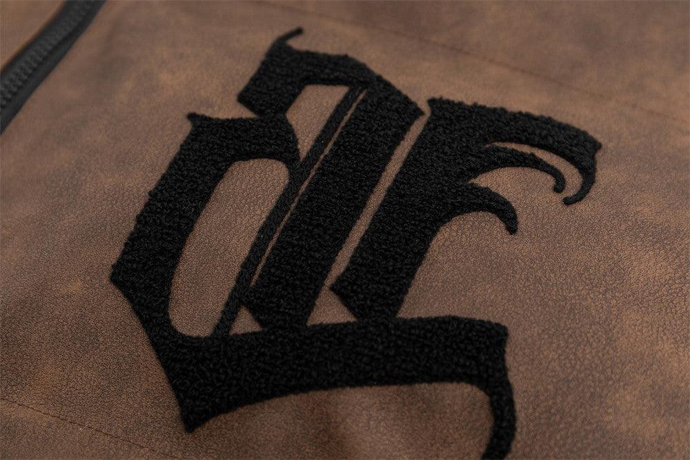 Men's Embroidered Jacket Letter Cotton-Padded