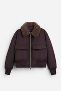 Men's Stand-Up Collar Cotton-Padded Coat – Dark Purple Winter Jacket