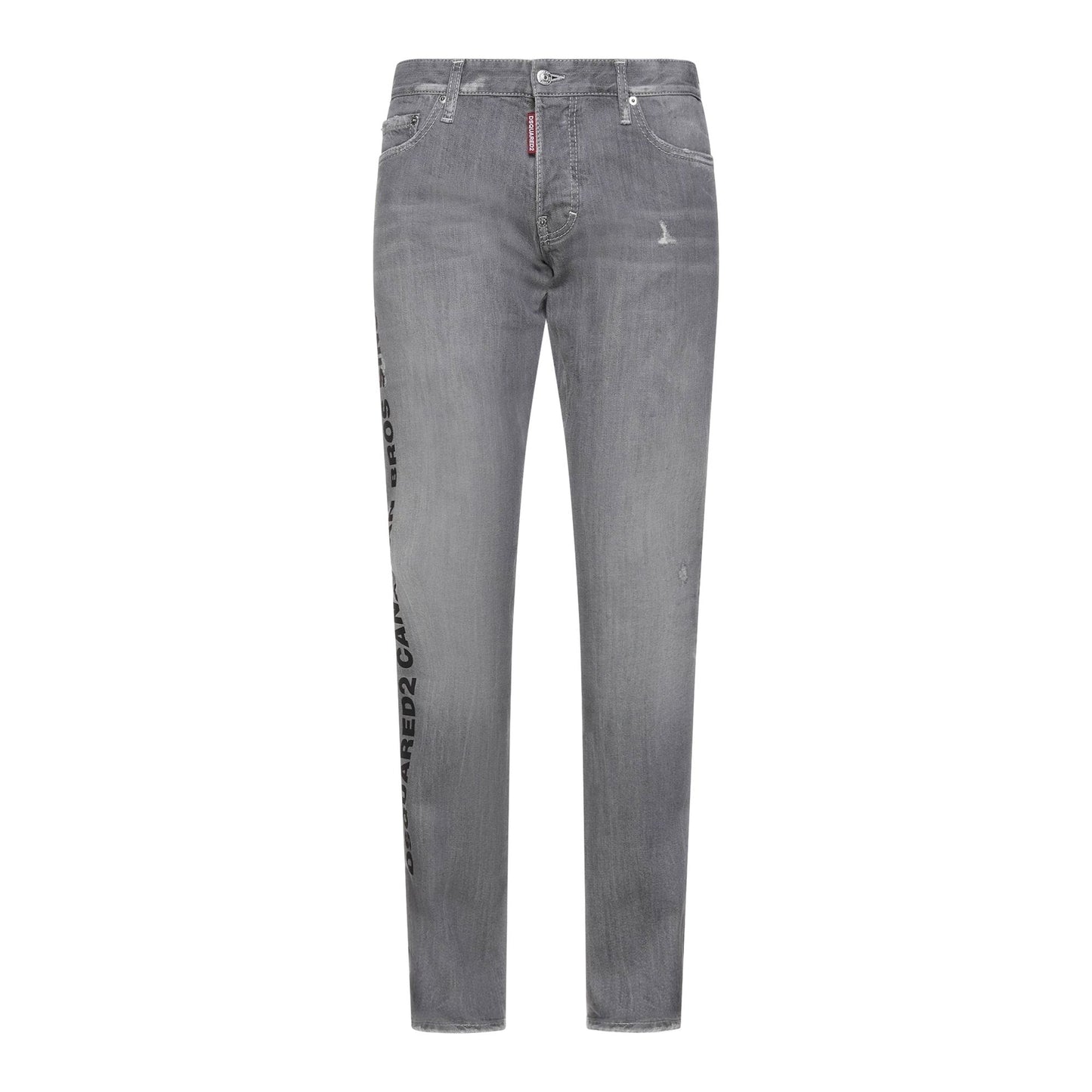 DSquared2 'Slim' Typo Distressed Stitch Grey Jeans