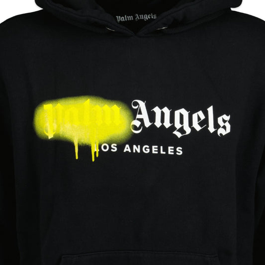 Palm Angels Los Angeles Sprayed Logo Hooded Sweatshirt Black