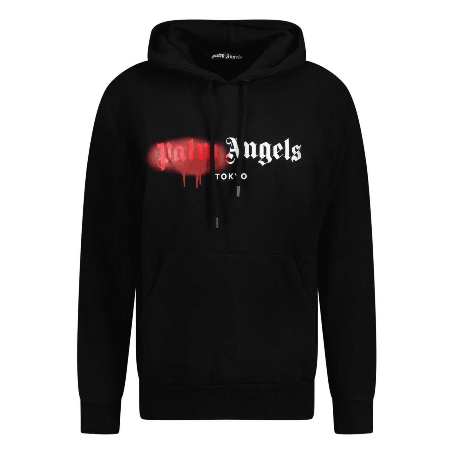 Palm Angels Tokyo Sprayed Logo Hooded Sweatshirt Black