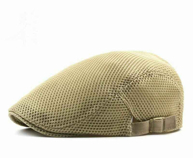 Men Mesh Hat Flat Cap Golf Driving Breathable