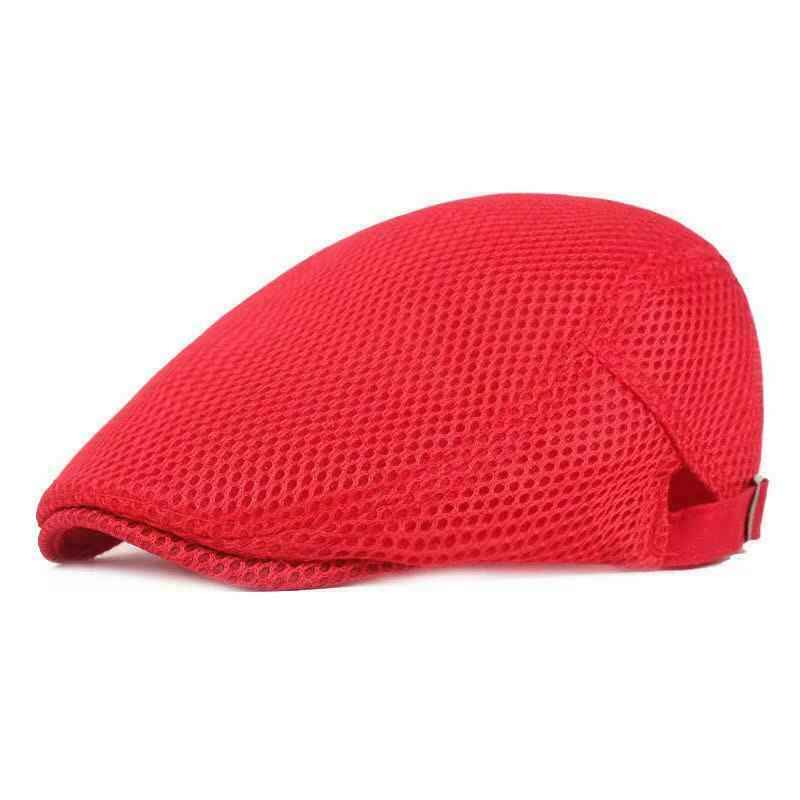 Men Mesh Hat Flat Cap Golf Driving Breathable