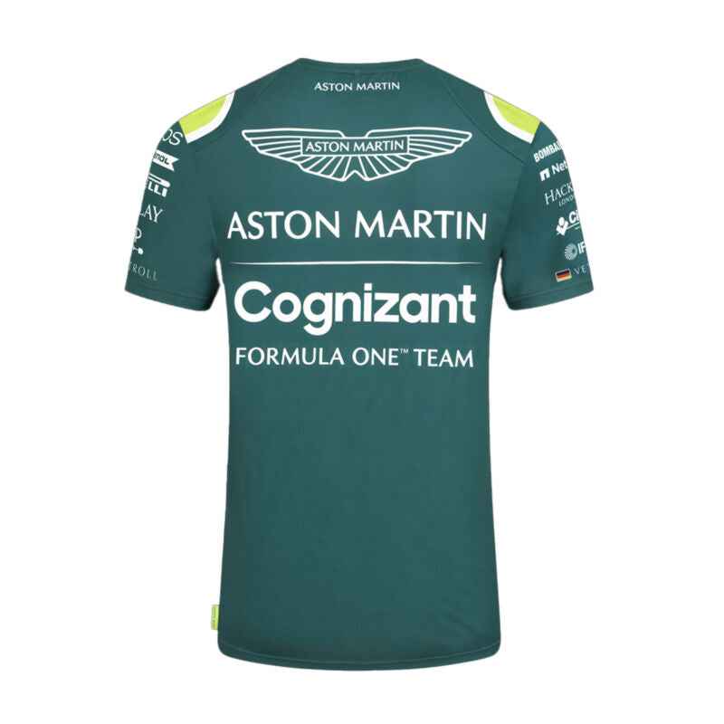 Aston Martin Cognizant F1 Official Team Short Sleeve Round Neck Green Mens