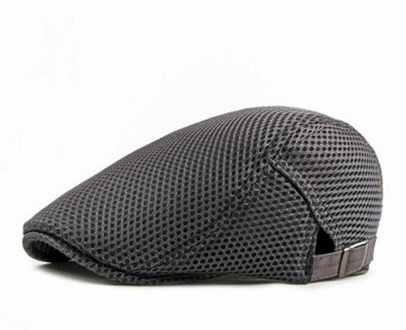 Men Mesh Hat Flat Cap Golf Driving Breathable