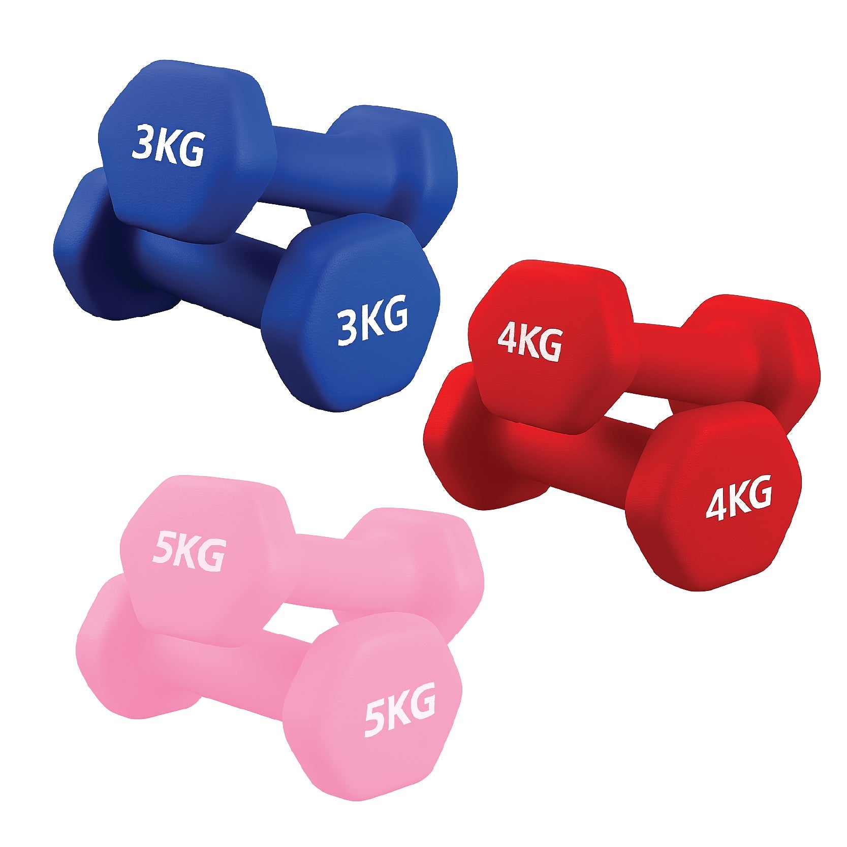Neoprene Hex Dumbbells Pair & Set (0.5kg–10kg) – Anti-Roll, Non-Slip Grip, Strength Training Weights