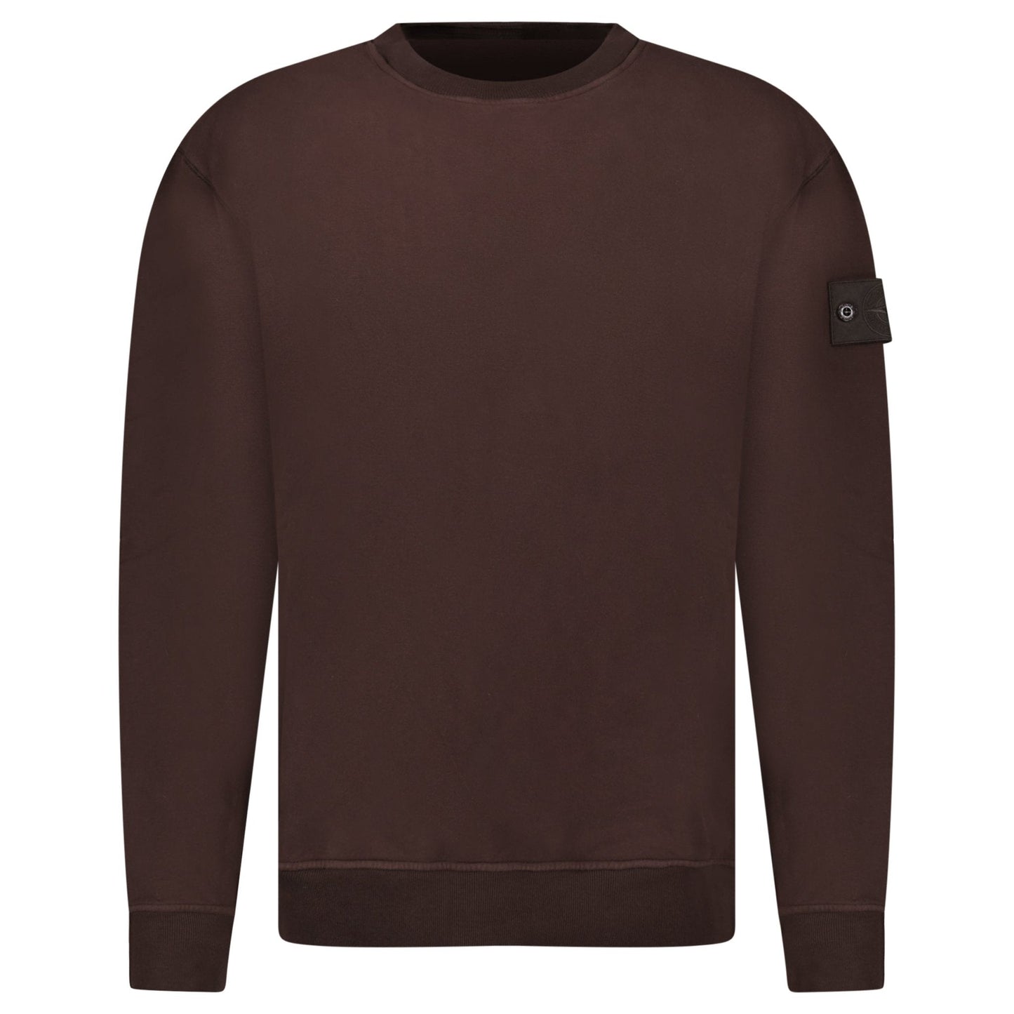 Stone Island Ghost Badge Crewneck Sweatshirt Dark Brown