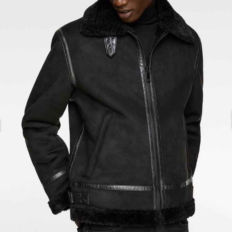 Suede Lapel Jacket – Soft Winter Coat with Casual Elegance in Solid Colors