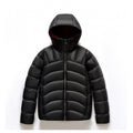 Hooded Down Jacket  Couple Style Ribbed Design