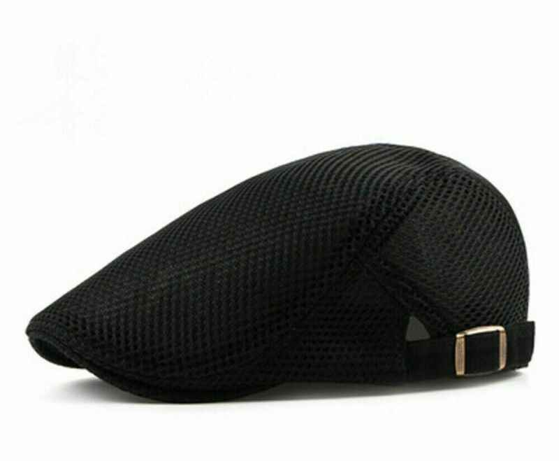 Men Mesh Hat Flat Cap Golf Driving Breathable