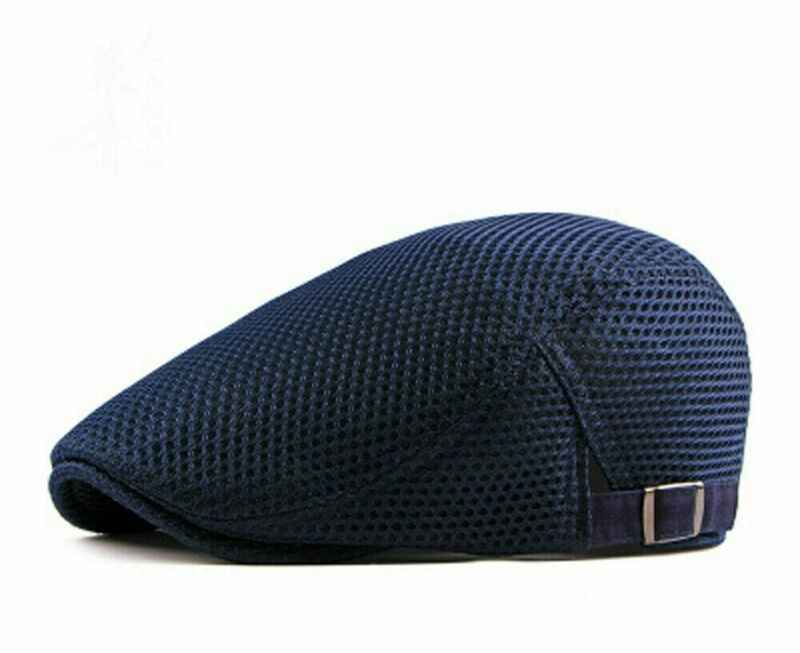 Men Mesh Hat Flat Cap Golf Driving Breathable